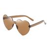 KAMMPT Rimless Heart Shaped Sunglasses 2024 Women Fashion Vacation Beach Outdoor Shades Trendy Stylish Design Party Sun Glasses