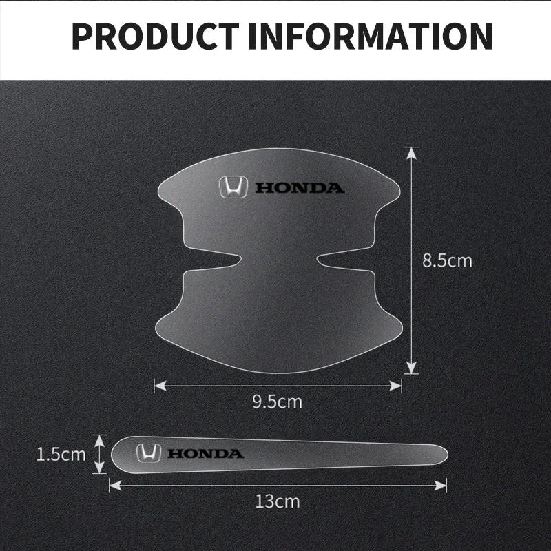 8pcs Car Door Bowl Anti-scratch Badge Clear Door Handle Sticker For Honda Accord Mugen Power Civic CRV Hrv Jazz Accessories ahx256