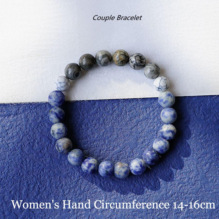 

Гарячий продаж 8 мм кам яних бісерних браслетів чоловічих ретро еластичних бісерних парних браслетів