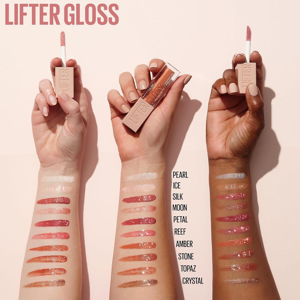 Maybelline New York Lifter Gloss Silk Hydrating Lip Gloss 5.4ml High Shine Non Sticky With XL Wand Moisturizing Color For Smooth Plump Lips