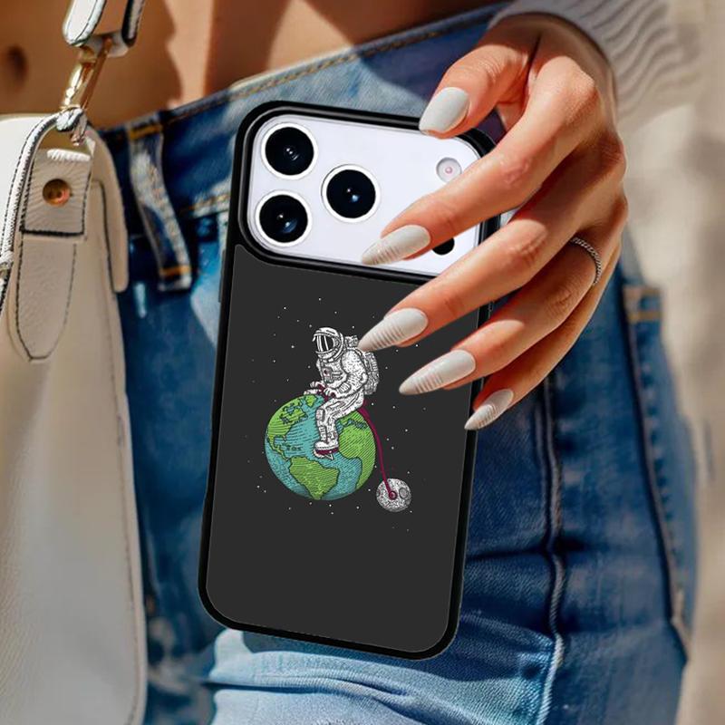Starry Space Moon Astronaut Aesthetic Phone Case For iPhone 17 Air 14 15 13 12 Max Cover For Apple 16e 11 Pro Max Plus Coque