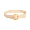 New Round Resin Acrylic Buckle Pp Lafite Weaving Versatile Belt for Women