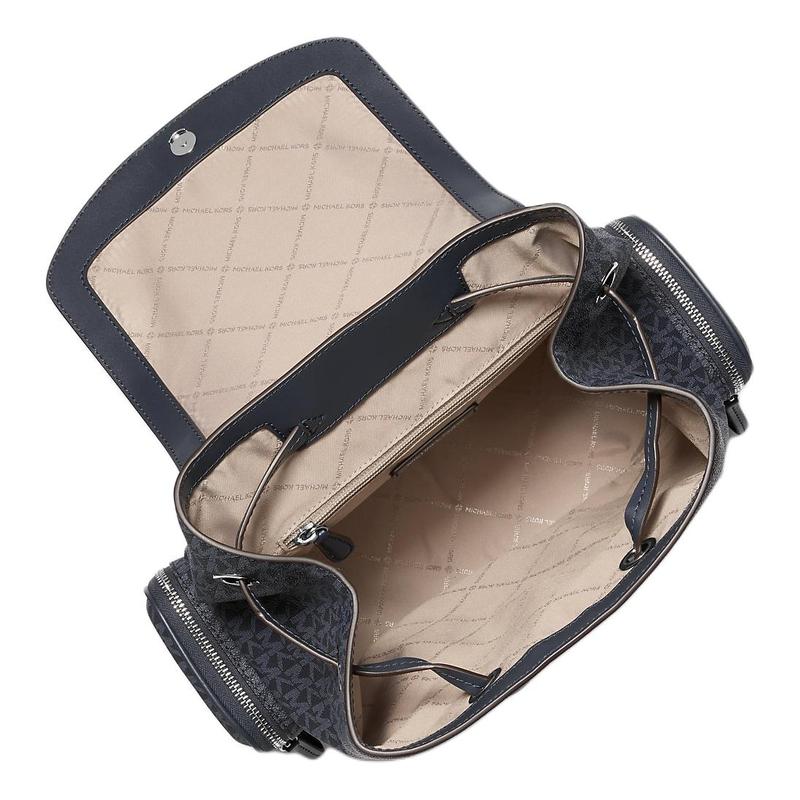 MICHAEL KORS Jet Set Logo Coated Canvas Backpack Large Women's Dark Gray