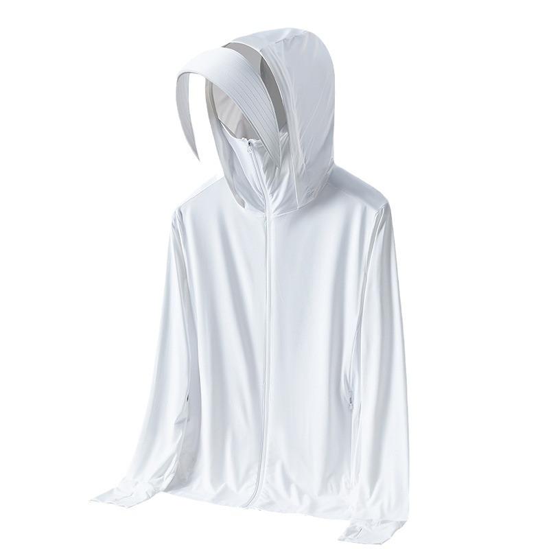 UPF10+ Ice Silk Sun Protection Shirt for Men, Summer Trendy Thin Jacket, Outdoor UV Protection Fishing Hooded Sun Protection for Women