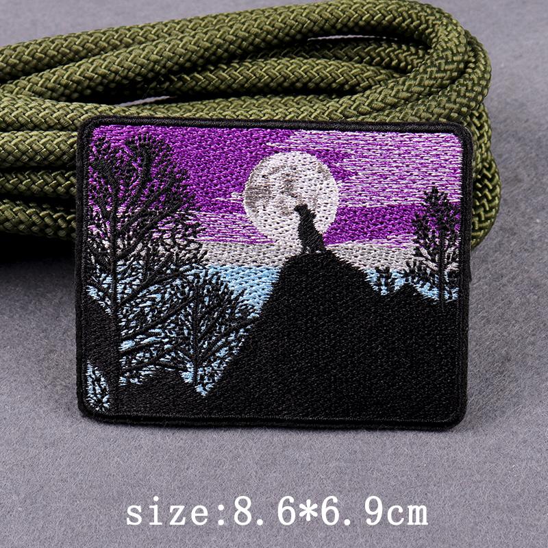 Heart Landscape Patch Iron On Patches For Clothing Wilderness Outdoor Embroidery Patches For Clothes Adventure Patch Stickers