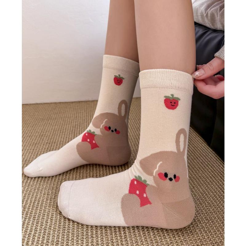Ladies Spring and Summer Fashion All Kinds of Lovely Boneless Mesh Animal Cotton Tube Socks