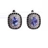 Super Luxury Real Gems Natural Inclusion Quality Blue Tanzanite Earrings 925 Silver Light Luxury Elegant Jewelry Gift for Women