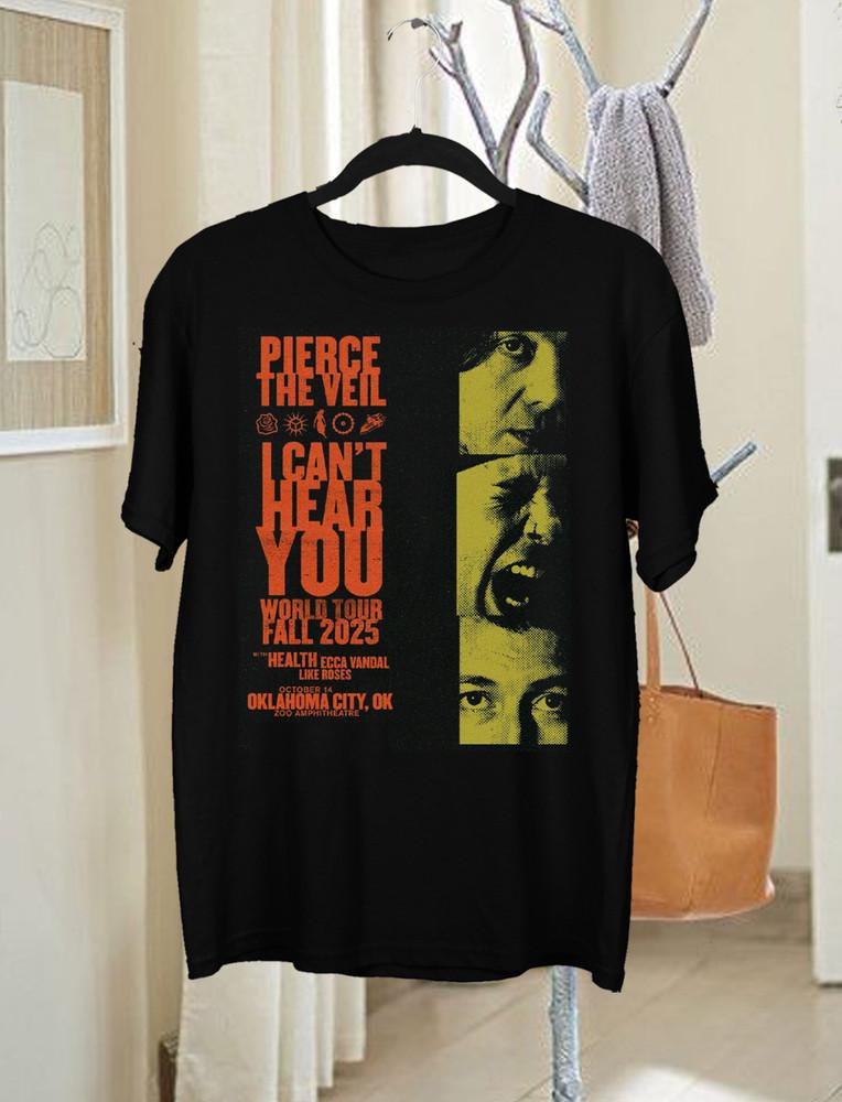 

NEW Pierce the Veil I Can#039t Hear You World Tour TShirt Black All Size KK161 Unisex T-Shirt M