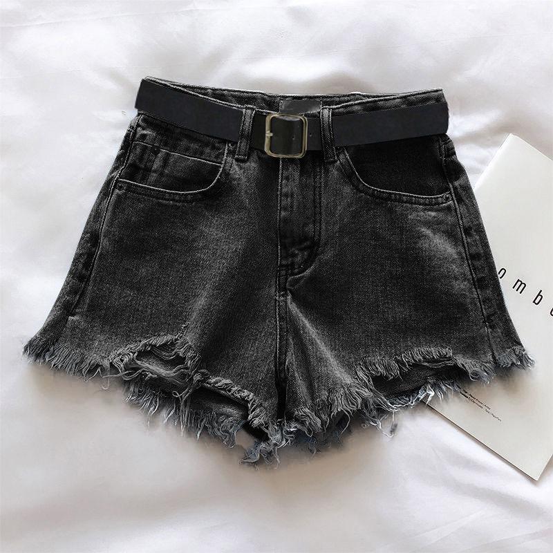 Light Blue Denim Shorts Women's Summer Thin Loose Thin Show High A Word Wide Legs All Match