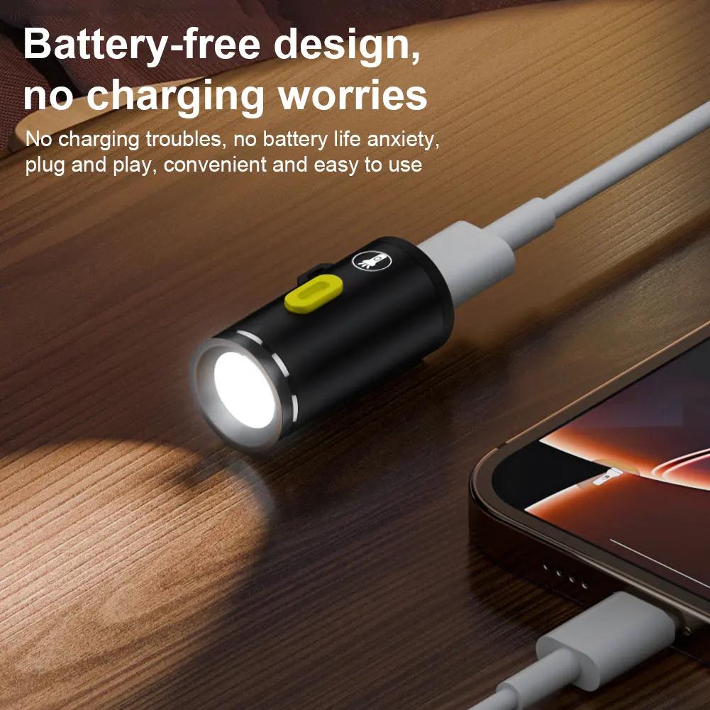 Type-C Power LED Handheld Mini Flashlight Aluminum Alloy Portable Camping Flashlight Camping Torch Light for Outdoor Camping