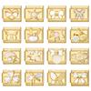 New Gold Color Heart Bow Rabbit Ears Pearl Italian Charm Links Fit 9mm Stainless Steel Bracelet Women Men DIY Making Jewelry