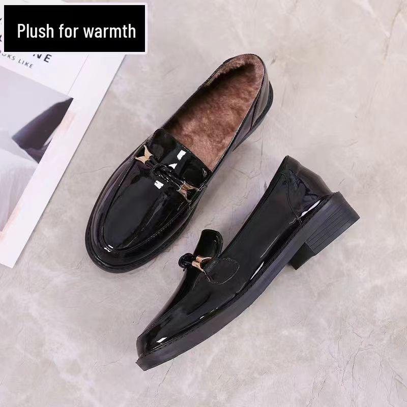 

Женские лоферы на низком каблуке из черной кожи в британском стиле - Весна/Осень 2025: Мягкие, на мягкой подошве, из плотного хлопка, универсальная обувь. 35