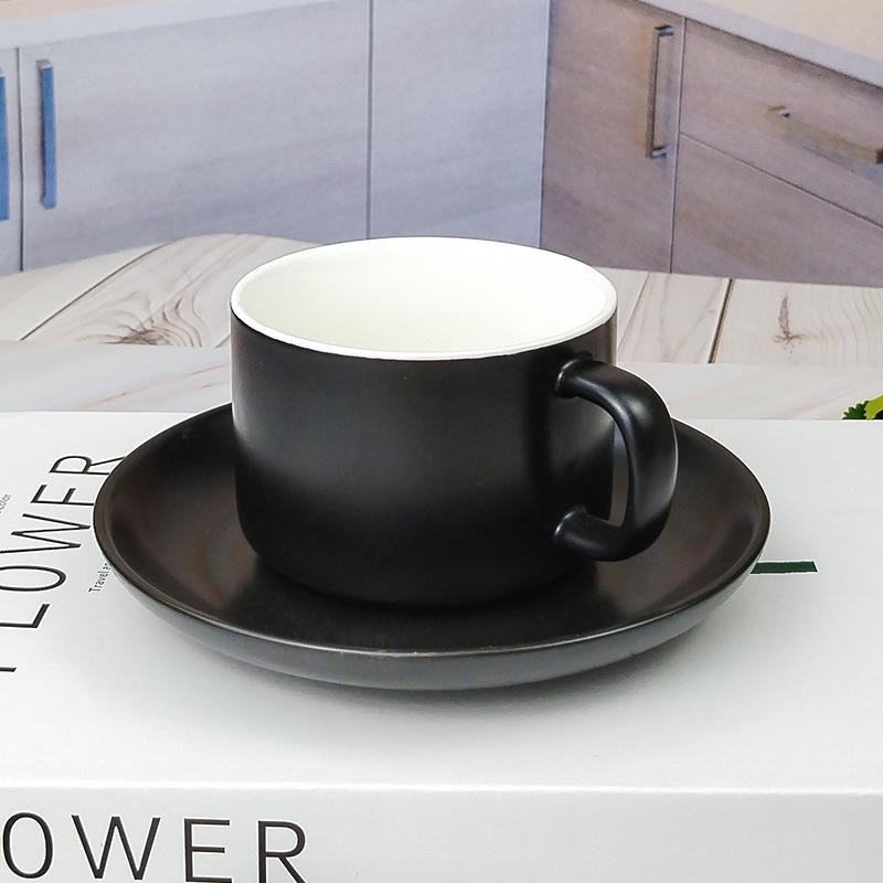 Baifenbai Home Furnishing Black/White Retro Nordic Ceramic Cups And Saucers, And Romantic Coffee Cups, Afternoon Tea, Snack Plates, Simple Teacup Sets, Souvenirs