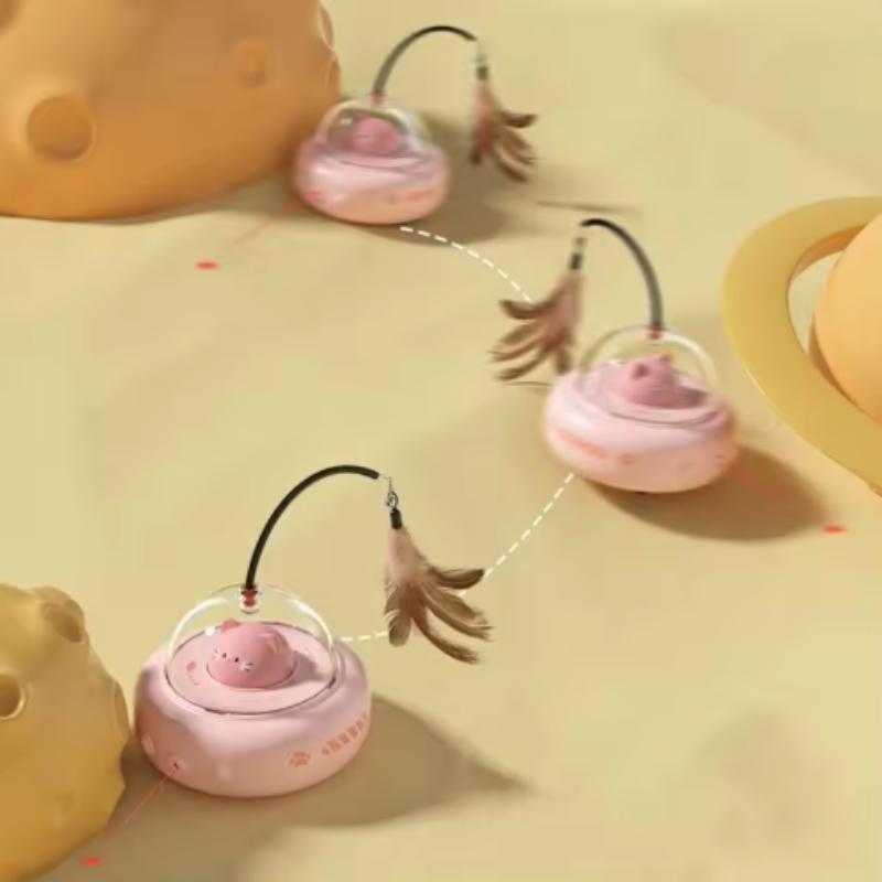 Electric Cat Interactive Toy Pet Toys With Feather Cat Teaser Wand Rechargeable Electric Sensing Pet Toys For Chasing Training