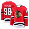 Blackhawks "Bedard 98" Hockey Jersey - Red with Black & White Accents Breathable Sports Tshirt 3d HD Prints Ideal Jersey