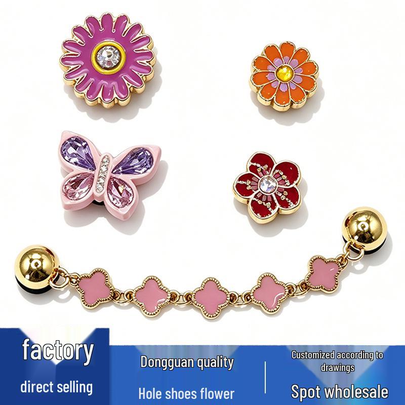 Metal Butterfly & Flower Shoe Charms: Cute, Versatile Accessories for Crocs.