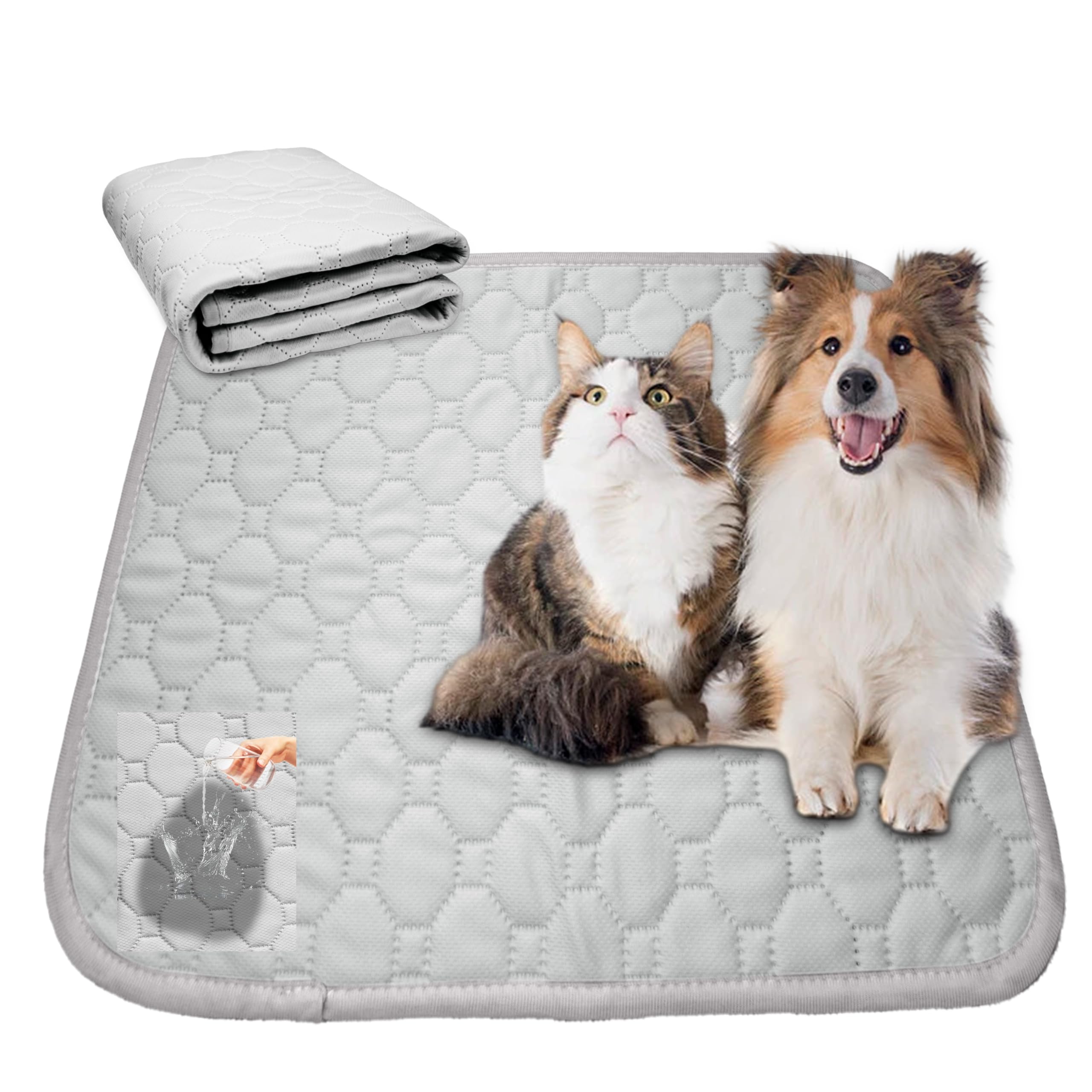 

EMME Washable Pet Pet Urine Pad for Cats and Super for Pet Multiple 1 Silver Medium Sheet, Mat, Dogs, Waterproof, Non-Slip, Leak-Proof, Quick-Drying,