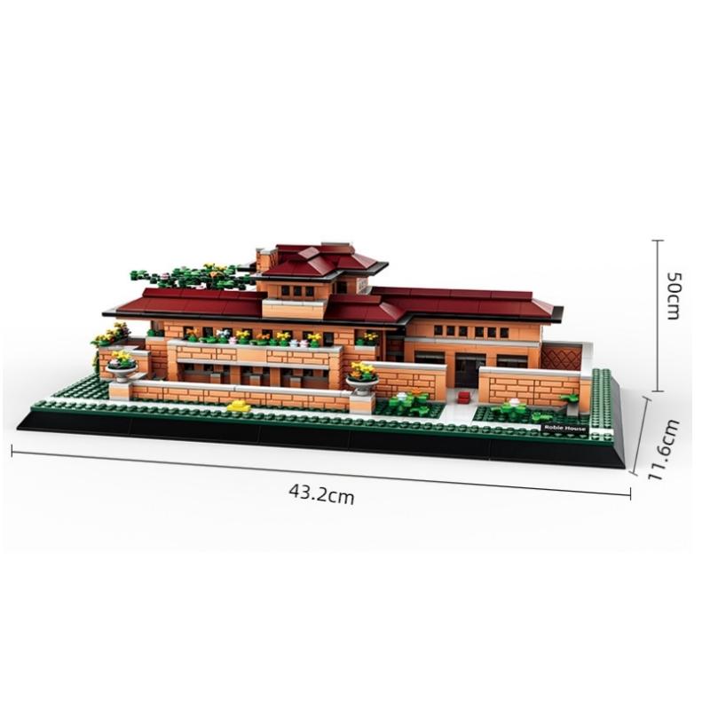 

Non-Toxic World Famous Architecture Chicago Robbin House Building Blocks Models Bricks Assemble Small Particle Toys Gifts 1182Pcs 5246