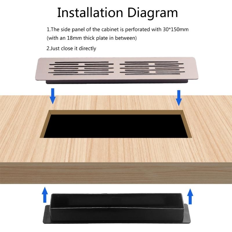 2Pcs Furniture Cabinet Ventilation Decorative Cover Double Layer Air Vent Ventilation Grille Wardrobes Fitting Enduring