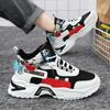Men's Sports Sneaker Fashion Lace-up Color Matching Platform Shoes Street Culture Walking Shoes For Men High Top Casual Sneakers