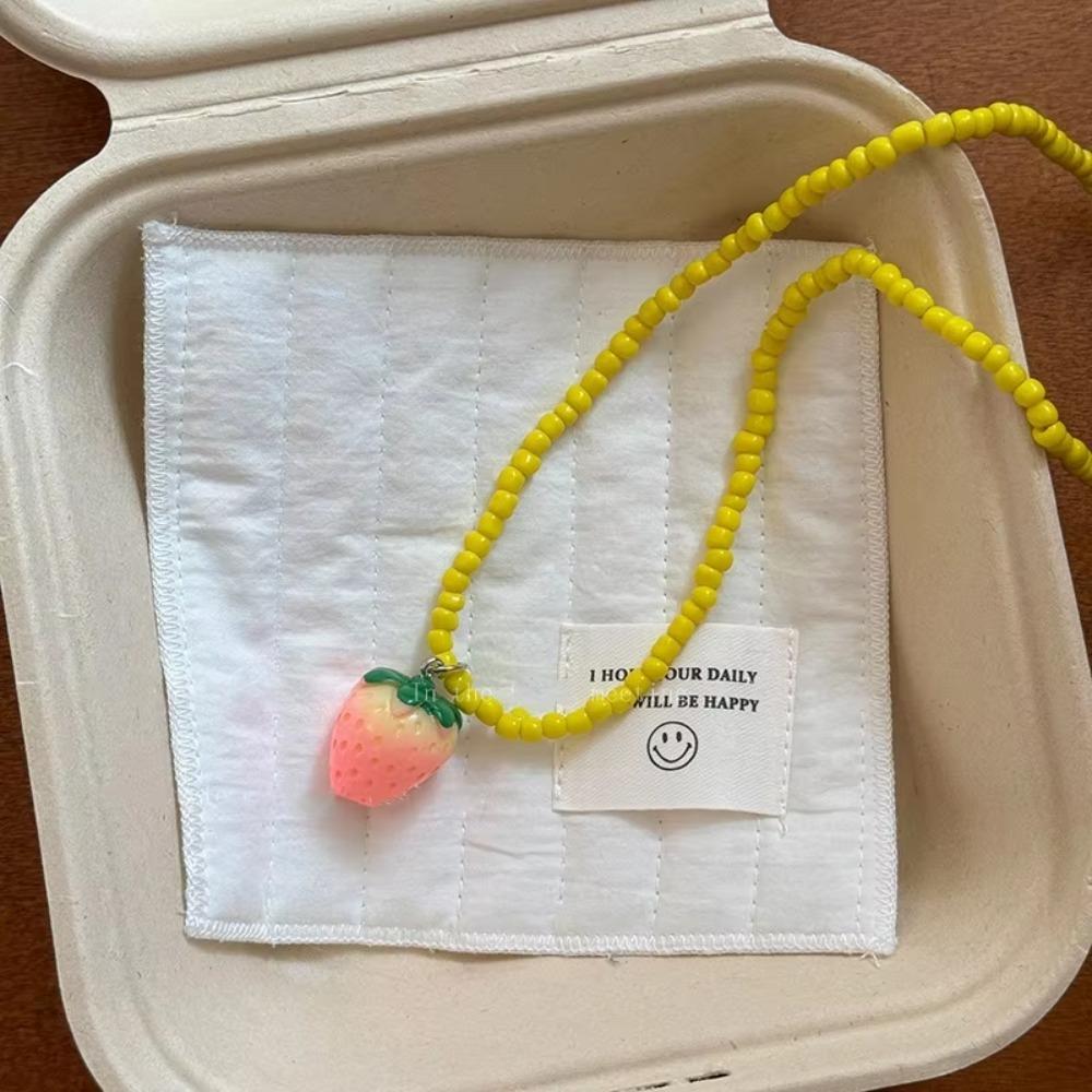 Fresh Fruit Fruits Pendant Necklace Dopamine Colored Jewelry Accessories Party Choker  Women Girls