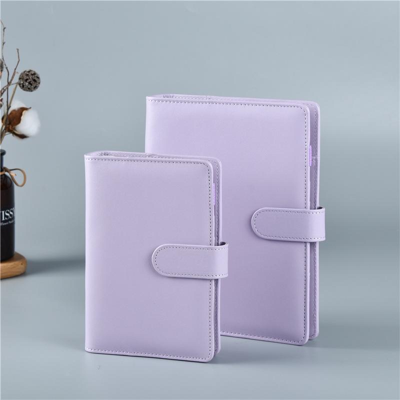 New 2026 A6/A5 Macaroon Laser Color PU Leather DIY Binder Notebook Cover Diary Agenda Planner Paper Cover School Stationery