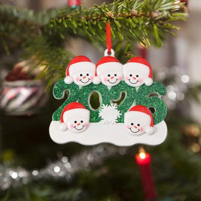2026 Christmas Family Ornament Santa Hat Snowman DIY Family Name Xmas Tree Hanging