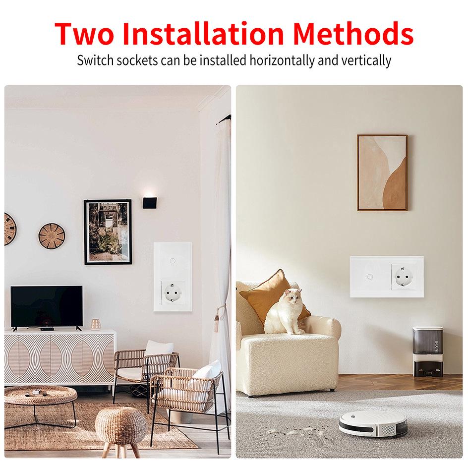 European Standard Zigbee Smart Switch with Graffiti Design, Glass Panel, and Alice Voice Support