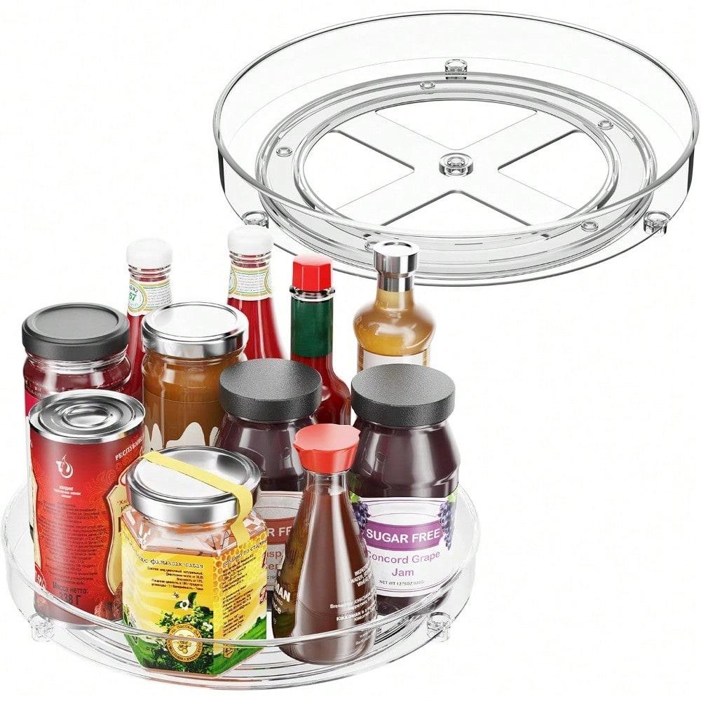 

Turntable for Cabinet, Refrigerator Organizer for Pantry Organizers and Storage, Non-Skid Fridge Organizer