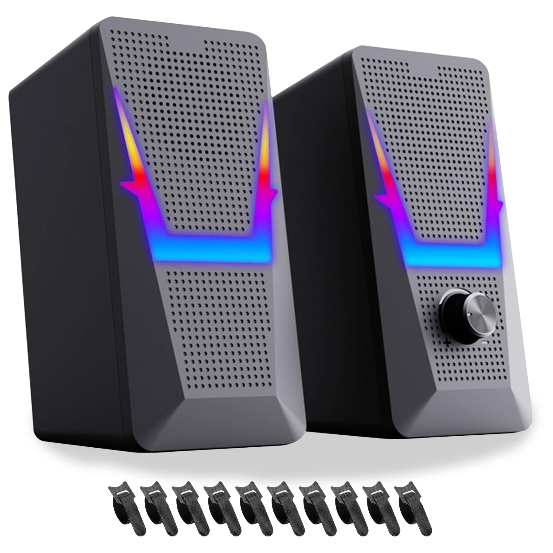 

Дротовий комп ютерний ігровий кабель RGB з підсвічуванням, сумісний з динамічною стереосистемою HIFI, 10 органайзерів для кабелів на липучках [Xpang]