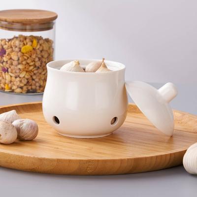 Breathable Ventilated Garlic Keeper Ceramic Garlic Container Kitchen Storage Can  Onions