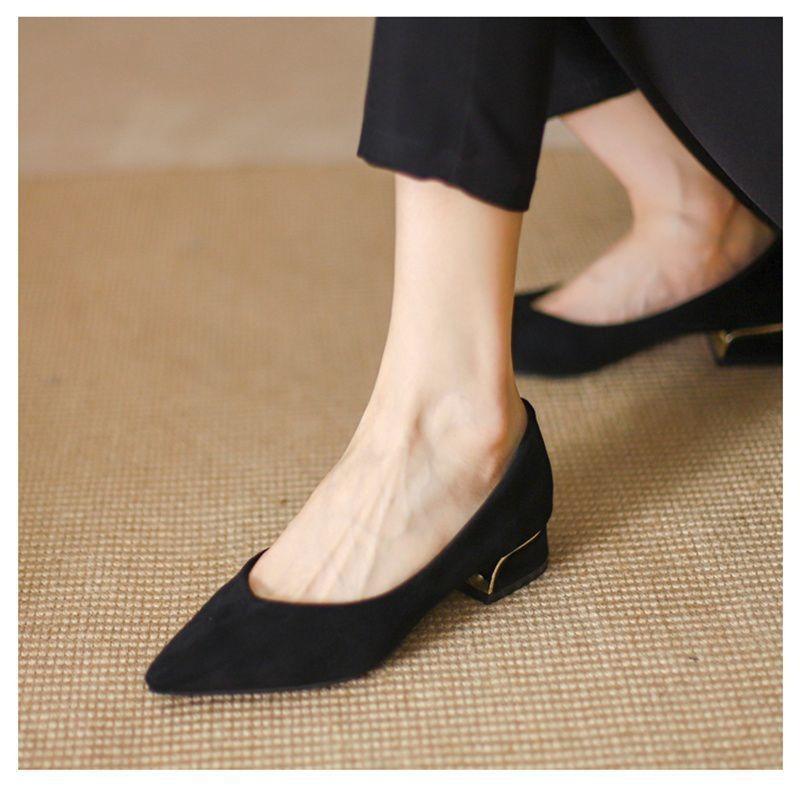 Women's Flat-soled Soft-soled Professional Dress Work Shoes Women's Shoes Versatile Temperament Leather Shoes Black Single Shoes