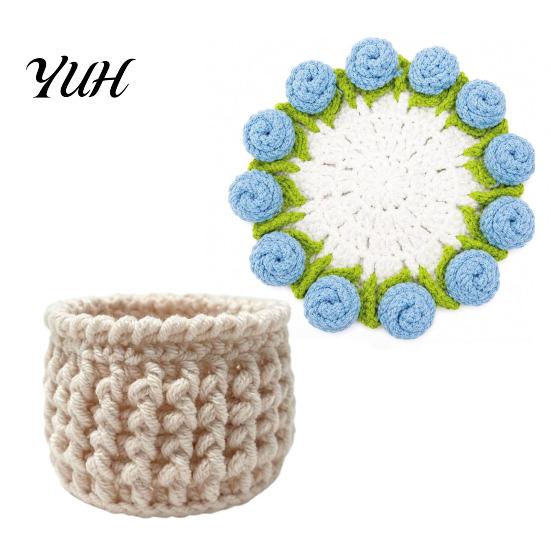 Botanical Room Decoration Crochet Flower Bouquet Coaster, Handmade Knit Rose Mug Mat Transforms Into Bouquet, 2-in-1 Floral Table Decor for