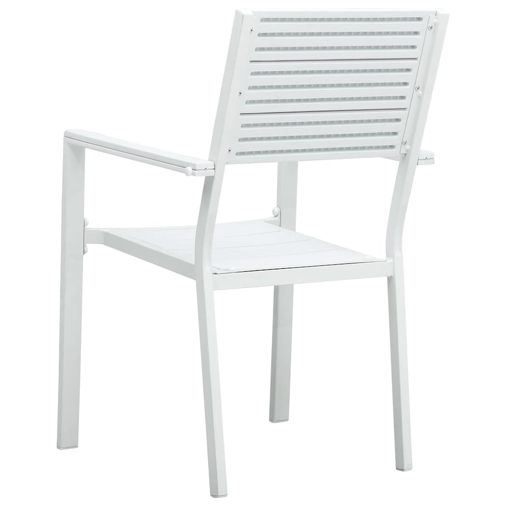 vidaXL Gartenstühle 4 Stk. Weiß HDPE Holz-Optik