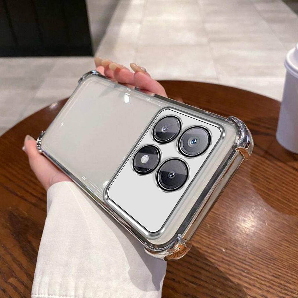Case for Xiaomi POCO X6 Pro 5G Electroplated Color Border Clear Phone Casing Cover