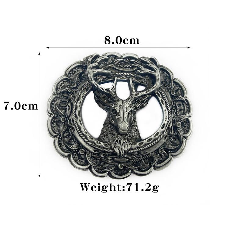 Western Cowboy Deer Head Totem Belt Buckle - Retro Style