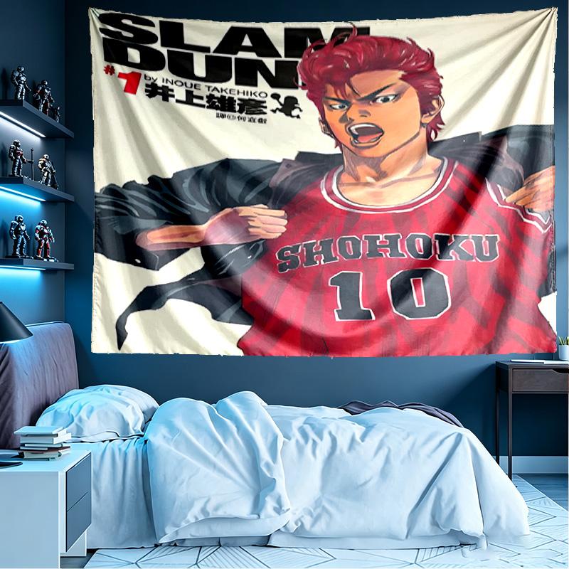 SLAM DUNK Print Tapestry, Lightweight Wall Hanging, for Bedroom, Dorm, Living Room, Home Art Decor, Birthday Christmas Gift for Friends