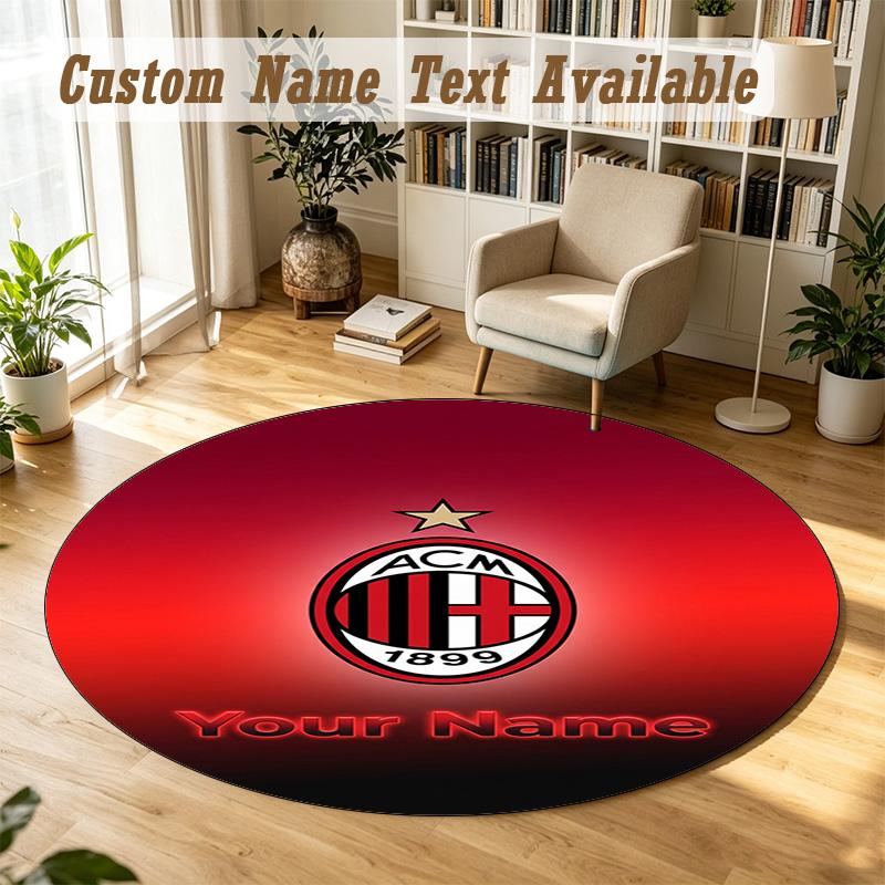 Round Rug Custom NameAC Milan Pattern Non Slip Carpet Home Floor Decor