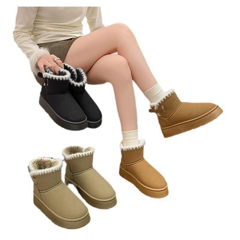 Thick-soled Snow Boots Women's Winter Velvet Thickened Warm Short Boots New Snow Cotton Shoes