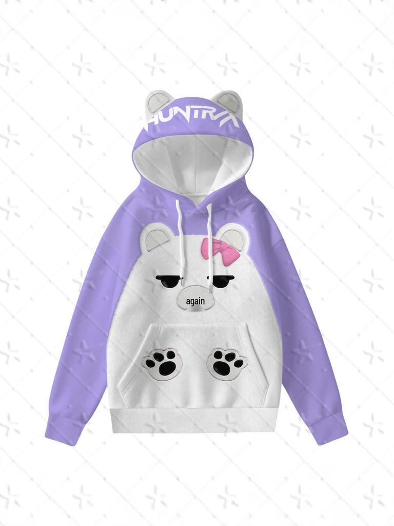 Kpop Dämonenjägerinnen Girlgroup Lila Bärenohren Kapuzenpullover Anime Shirt - MIRA Stil