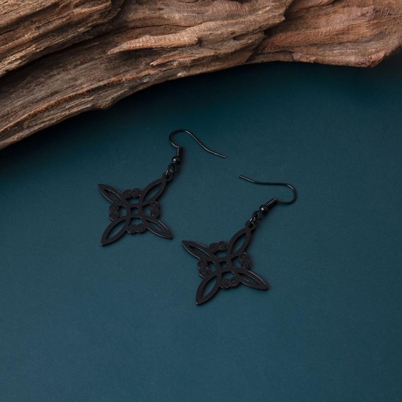 Simple Alloy Witchcraft Drop Earrings Hollow Amulet Witch Knot Pendant Earring Unique Charm Dangle Earrings Jewelry