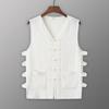 Vintage Vest Men Shirt Kung Fu Vest Summer Tank Top Tang Suit Traditional Chinese Clothing Sleeveless Open Cardigan