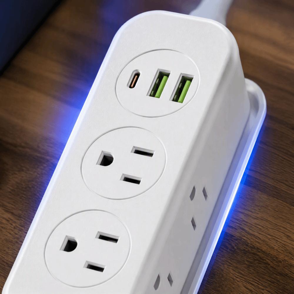21 Holes Travel Power Strip 6 Outlet Power Strip with USB Compact Extension Cord  Canada