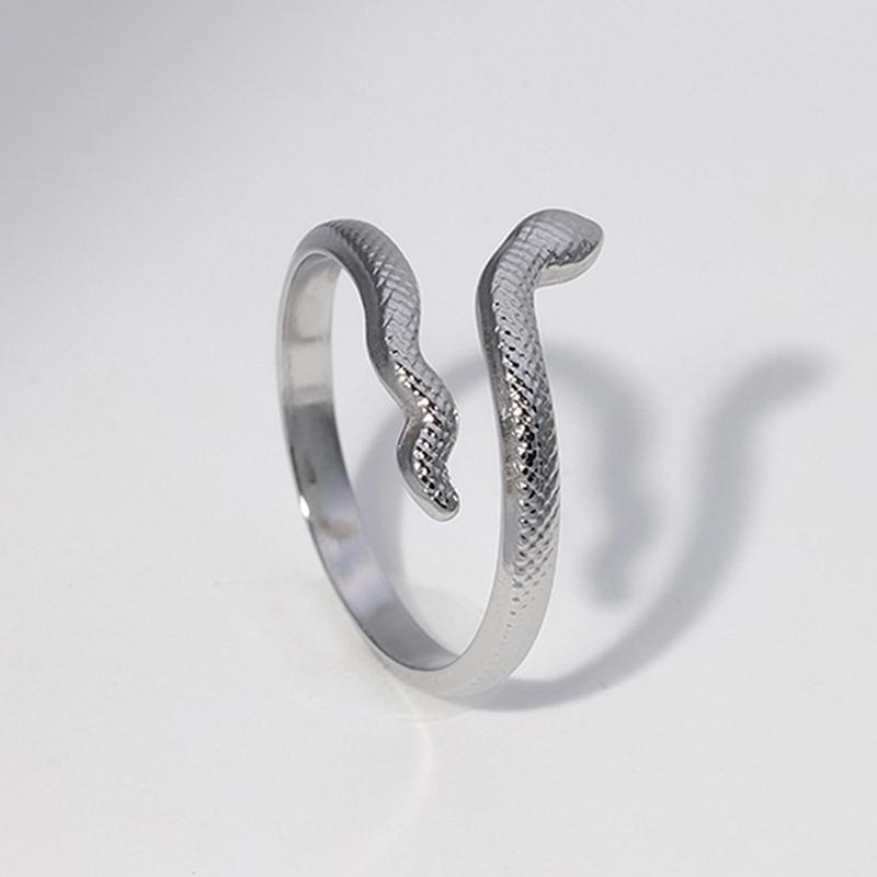 Simple Snake Finger Ring Punk Snake Ring For Women Men Personality Stainless Steel Ring Jewelry Accessories Gifts