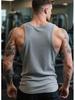 Vintage White Cotton Ribbed Tank Top for Men - Heavyweight Fitness Vest