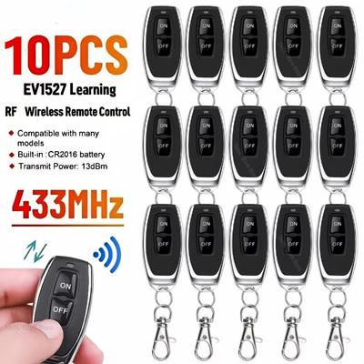10 Stück 433 MHz Fernbedienung 2-Kanal EV1527 Sender Momentanmodus Selbstverriegelung Schalter Relais Verriegelung Garagentor Schlüsselanhänger