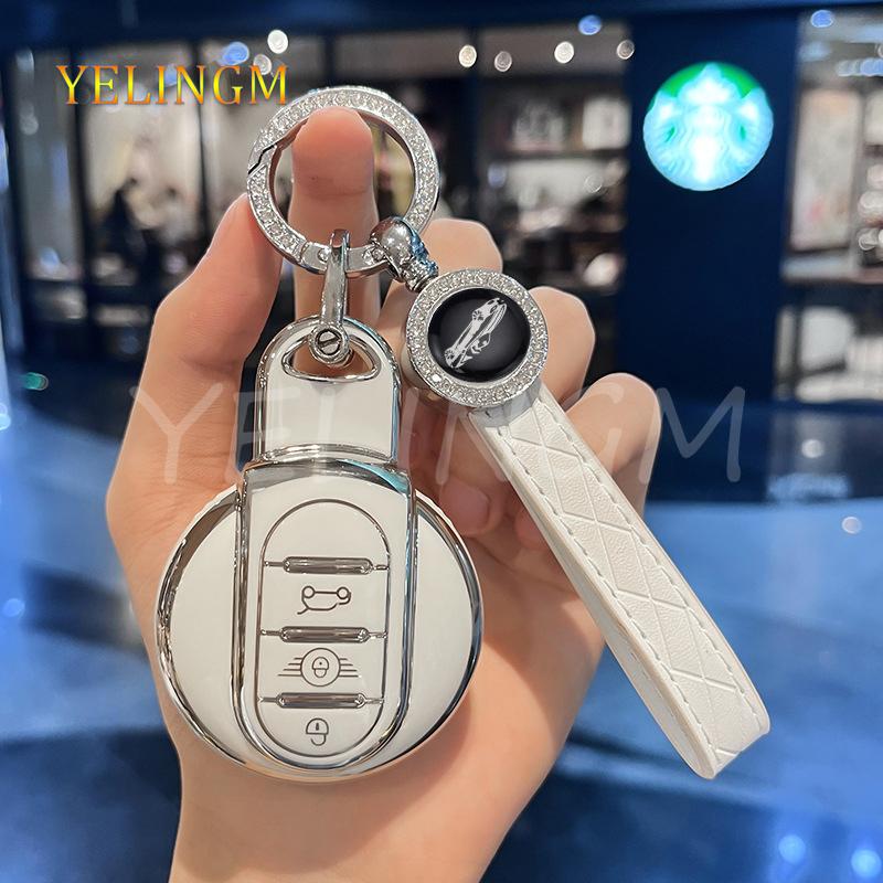 Fob Keychain Tpu For Bmw Mini Cooper Keyring Countryman F54 Clubman F55 Hardtop F56 F57 F60 Car Key Case Cover Accessories