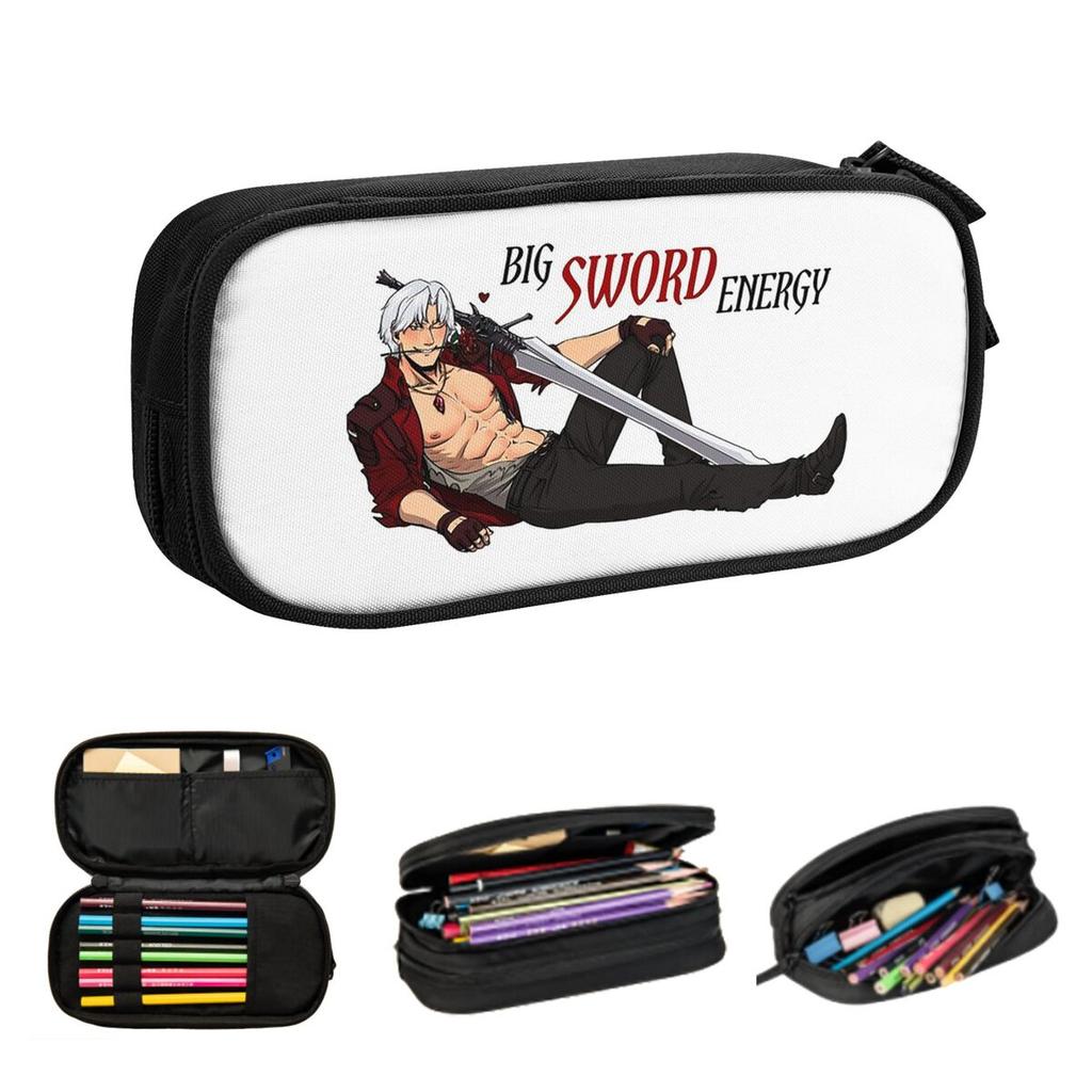 Devil May Cry Big Sword Energy Pencil Cases for Student Gifts Pen Box Pencil Bag Big Capacity Pencil Pouch