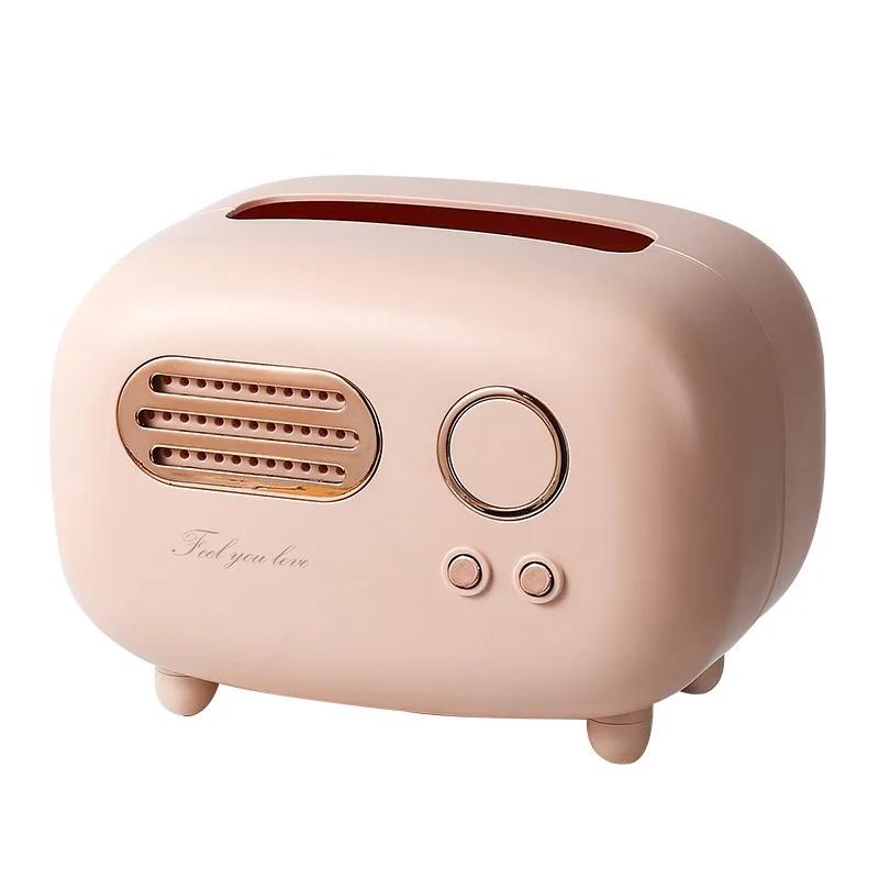 Wet Wipes Decoration Paper Holder Storage Napkin Case Desktop Retro Radio Model Vintage Dispenser Organizer Ornament Tissue Box