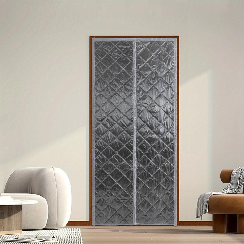 Magnetic Thermal Insulated Door Curtain – 37.4"x82.7" Self-Sealing Energy Saving Curtain for Home, Blocks Draft, Dust & Insects